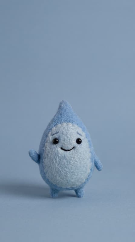 Teardrop on a soft blue background